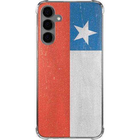 Chile Flag Distressed Galaxy S24 Plus Clear Case